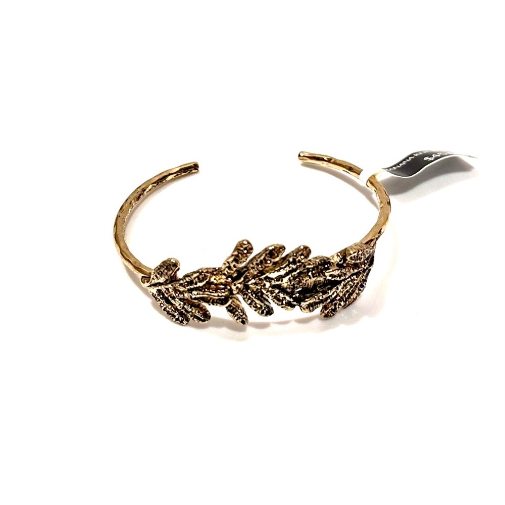 Banana Republic Gold Leaf Cuff Bracelet | Open Bangle Statement Bracelet | NWT